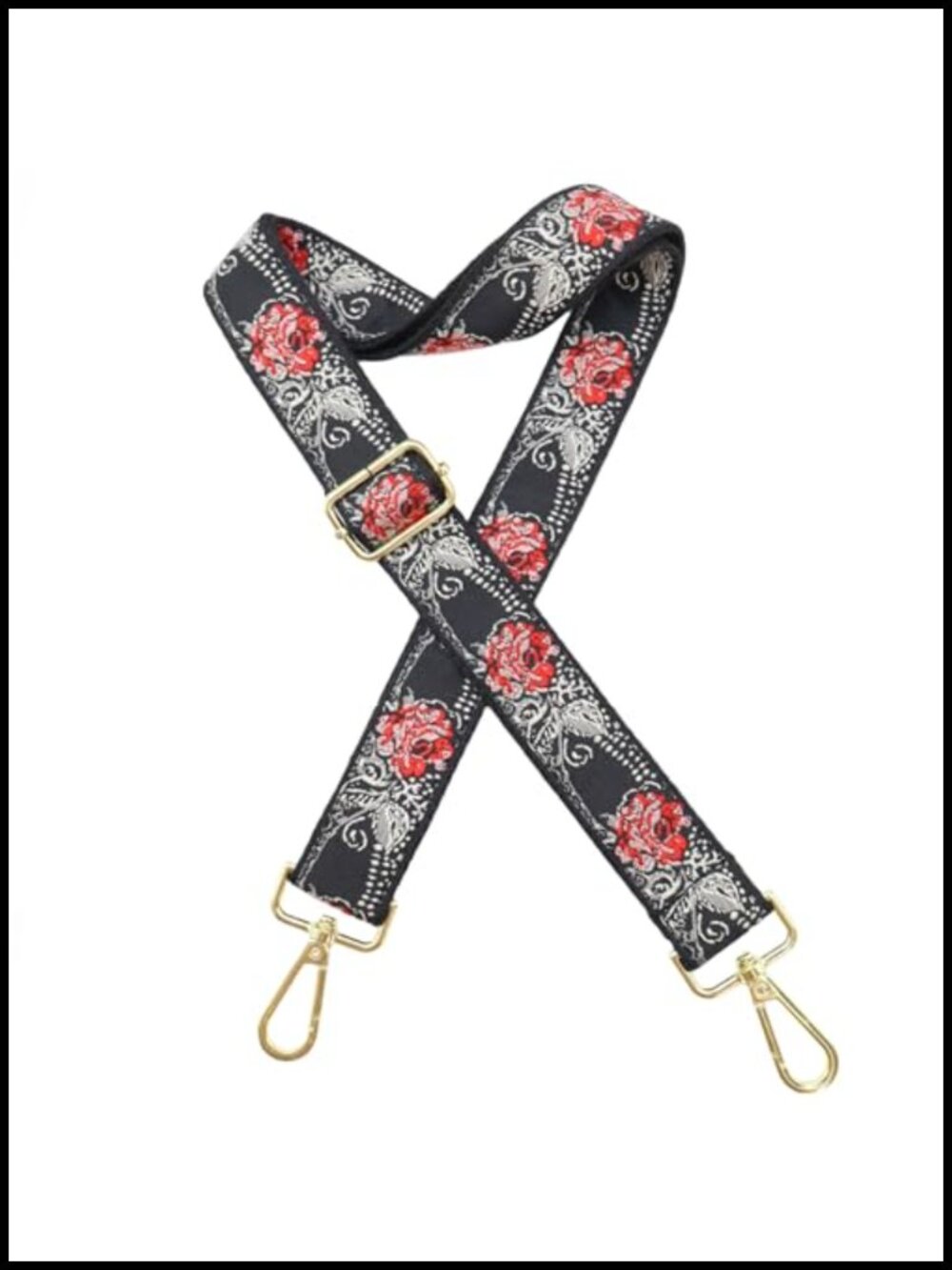 Jacquard Embroidery Crossbody Purse Strap 1.2" Wide Adjustable Replacement